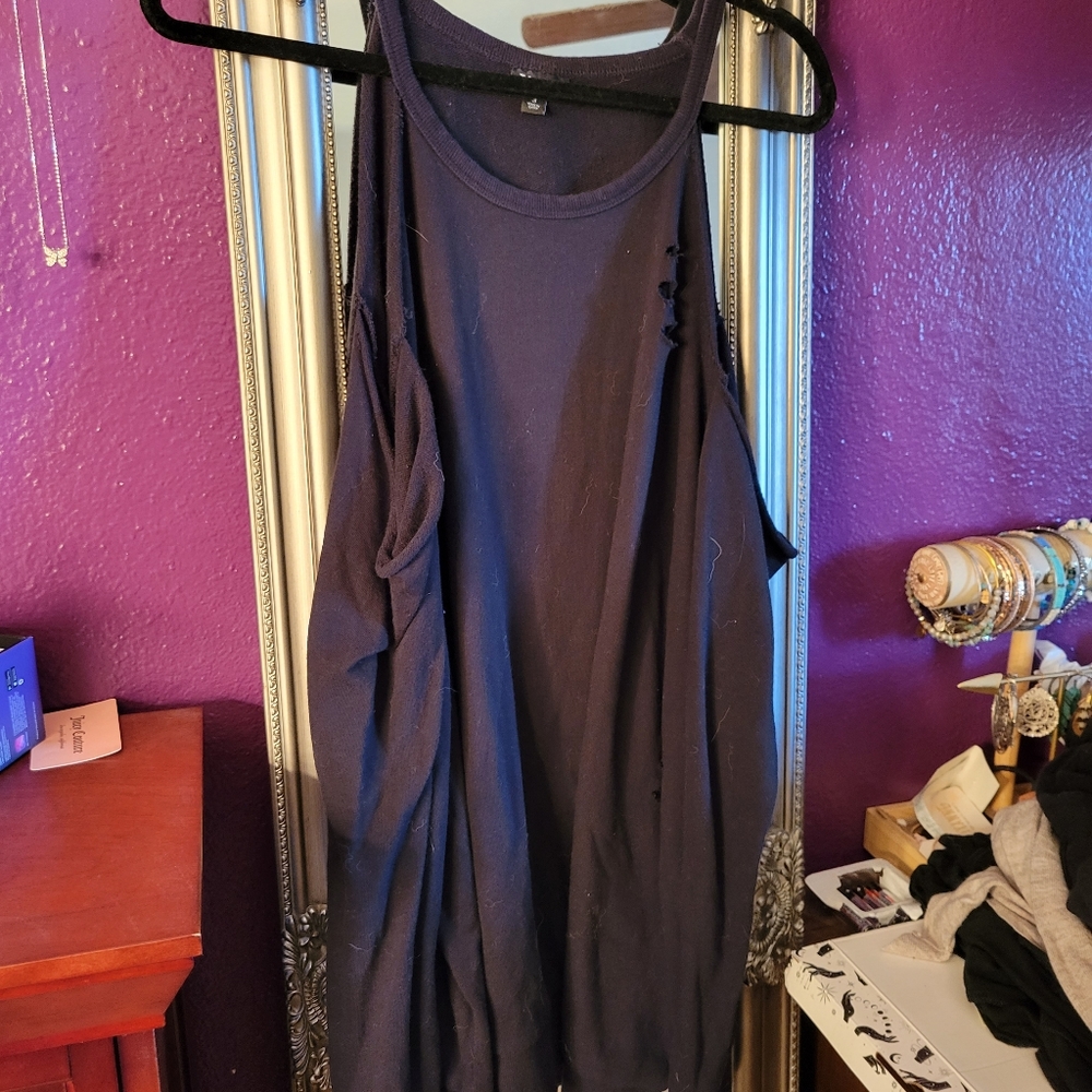 TORRID black distressed cold shoulder sweater size 3